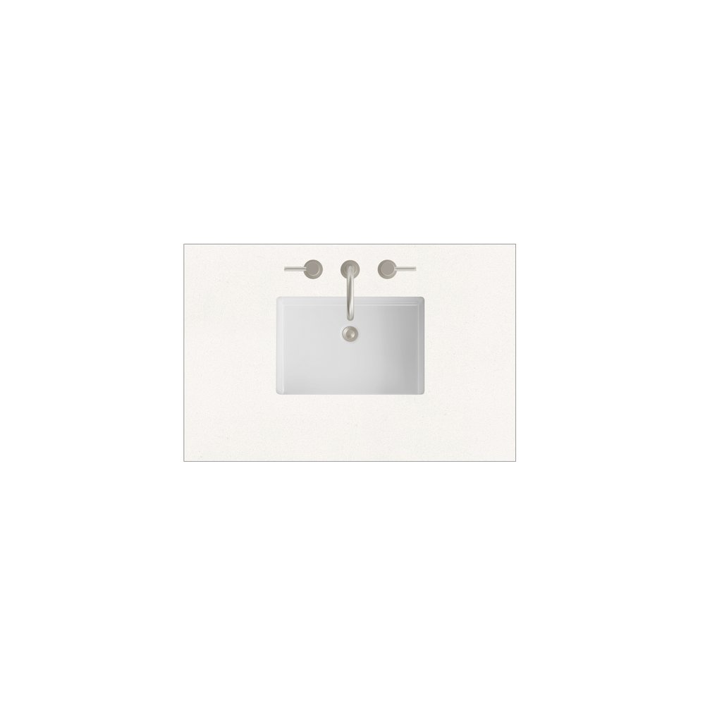 James Martin - 36" Single Top, 3 CM White Zeus Silestone w/ Sink - 050-S36-WZ-SNK view 1