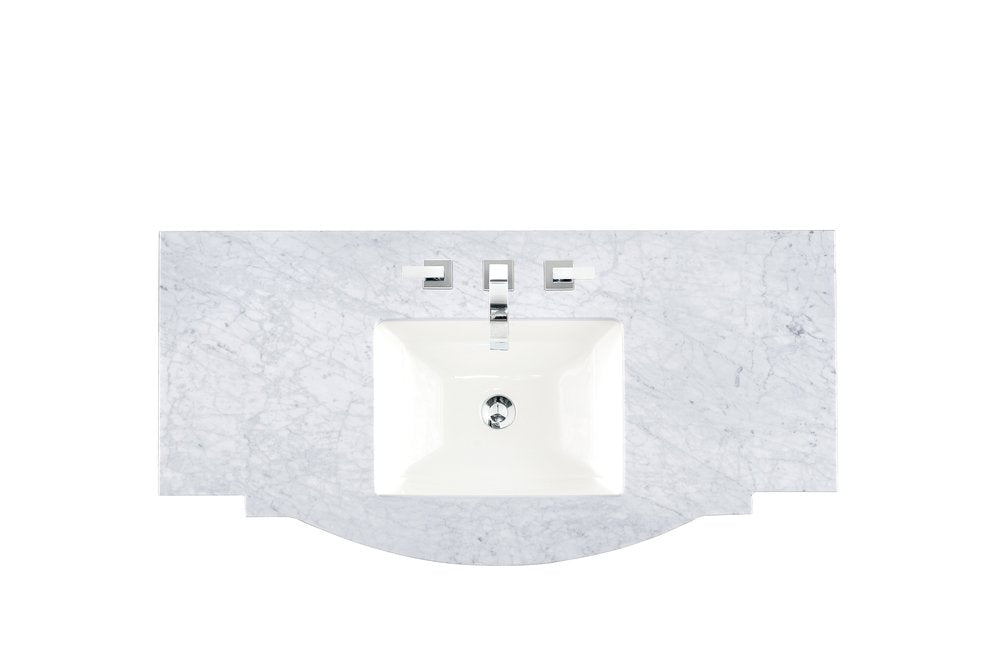 James Martin - 46" Single 3 CM Top, Carrara White Marble w/ Sink - 090-S46R-CAR-SNK view 1
