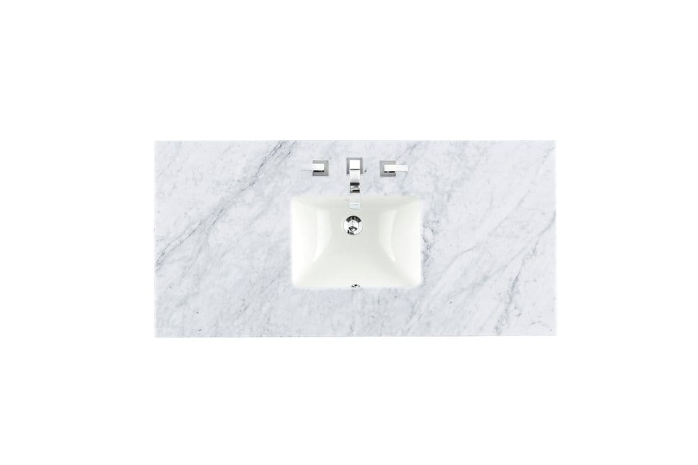 James Martin - 48" Single 3 CM Top, Carrara White Marble w/ Sink - 090-S48-CAR-SNK view 1