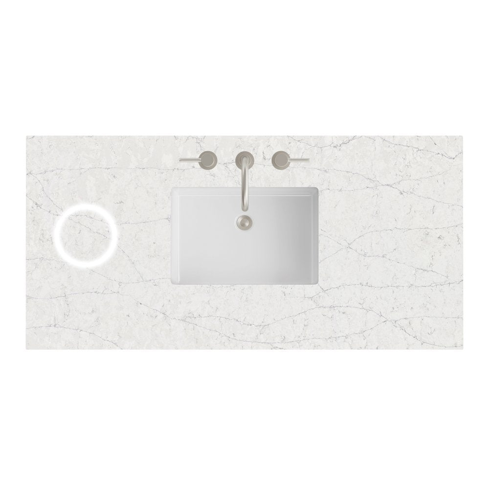 James Martin - 48" Single Top, 3 CM Eternal Jasmine Pearl Silestone w/ Sink & FreePower Wireless Charger - 050-S48-FP-EJP-SNK view 1