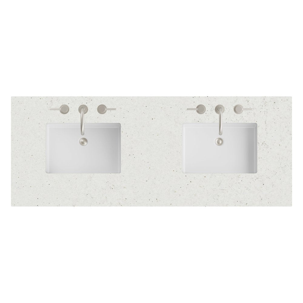 James Martin - 60" Double Top, 3 CM Lime Delight Silestone w/ Sink - 050-S60D-LDL-SNK view 1