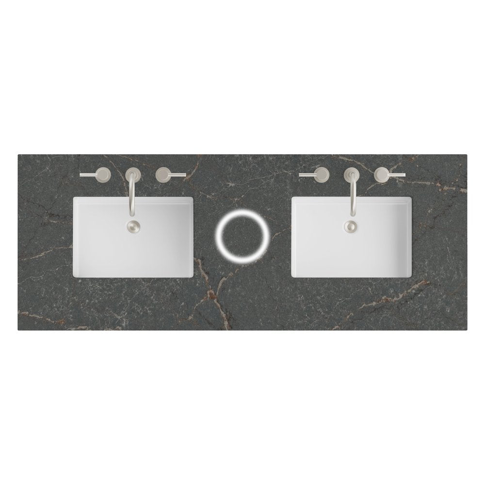 James Martin - 60" Double Top, 3 CM Parisien Bleu Silestone w/ Sink & FreePower Wireless Charger - 050-S60D-FP-PBL-SNK view 1