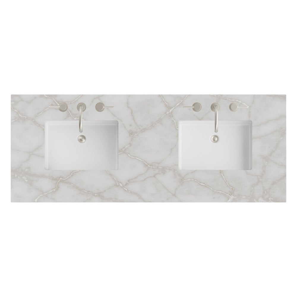 James Martin - 60" Double Top, 3 CM Victorian Silver Silestone w/ Sink - 050-S60D-VSL-SNK view 1