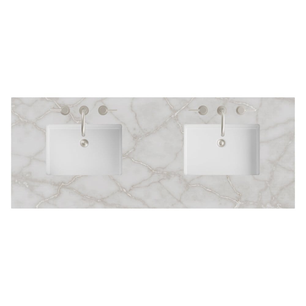 James Martin - 60" Double Top, 3 CM Victorian Silver Silestone w/ Sink - 050-S60D-VSL-SNK view 1