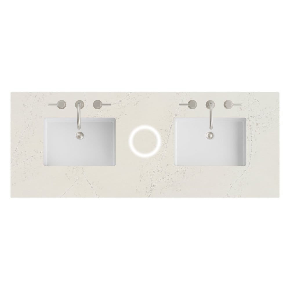 James Martin - 60" Double Top, 3CM Siberian Silestone w/ Sink & FreePower Wireless Charger - 050-S60D-FP-SFR-SNK view 1