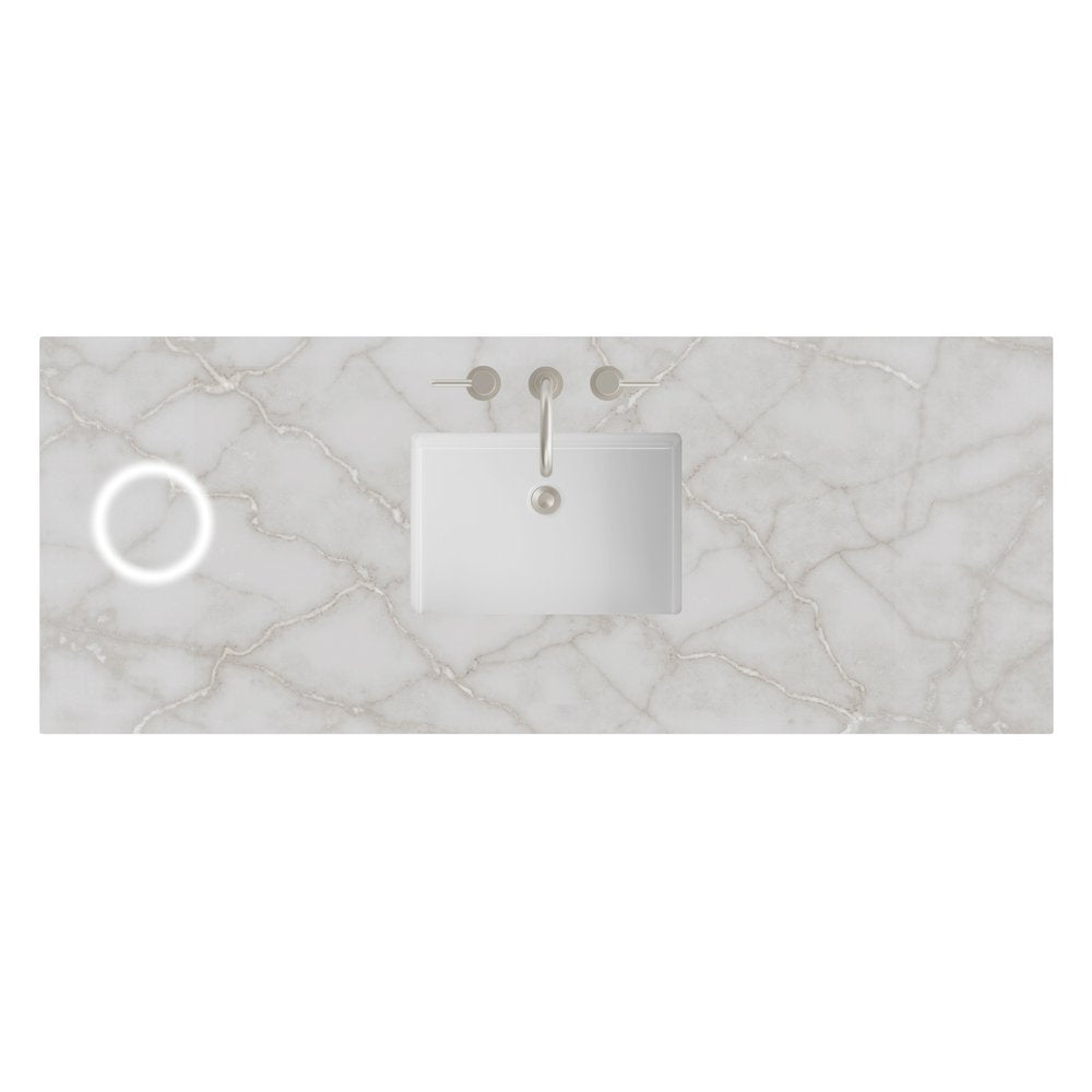 James Martin - 60" Single Top, 3 CM Victorian Silver Silestone w/ Sink & FreePower Wireless Charger - 050-S60S-FP-VSL-SNK view 1