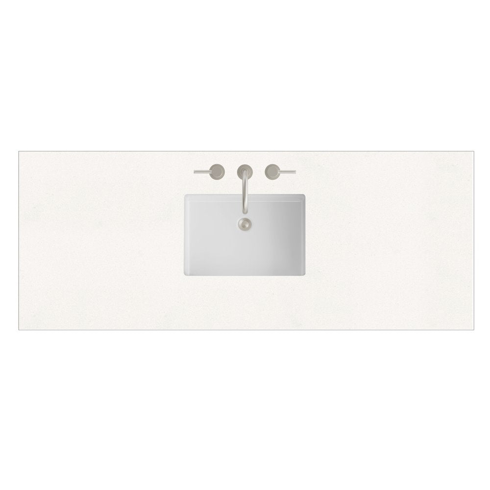 James Martin - 60" Single Top, 3 CM White Zeus Silestone w/ Sink - 050-S60S-WZ-SNK view 1