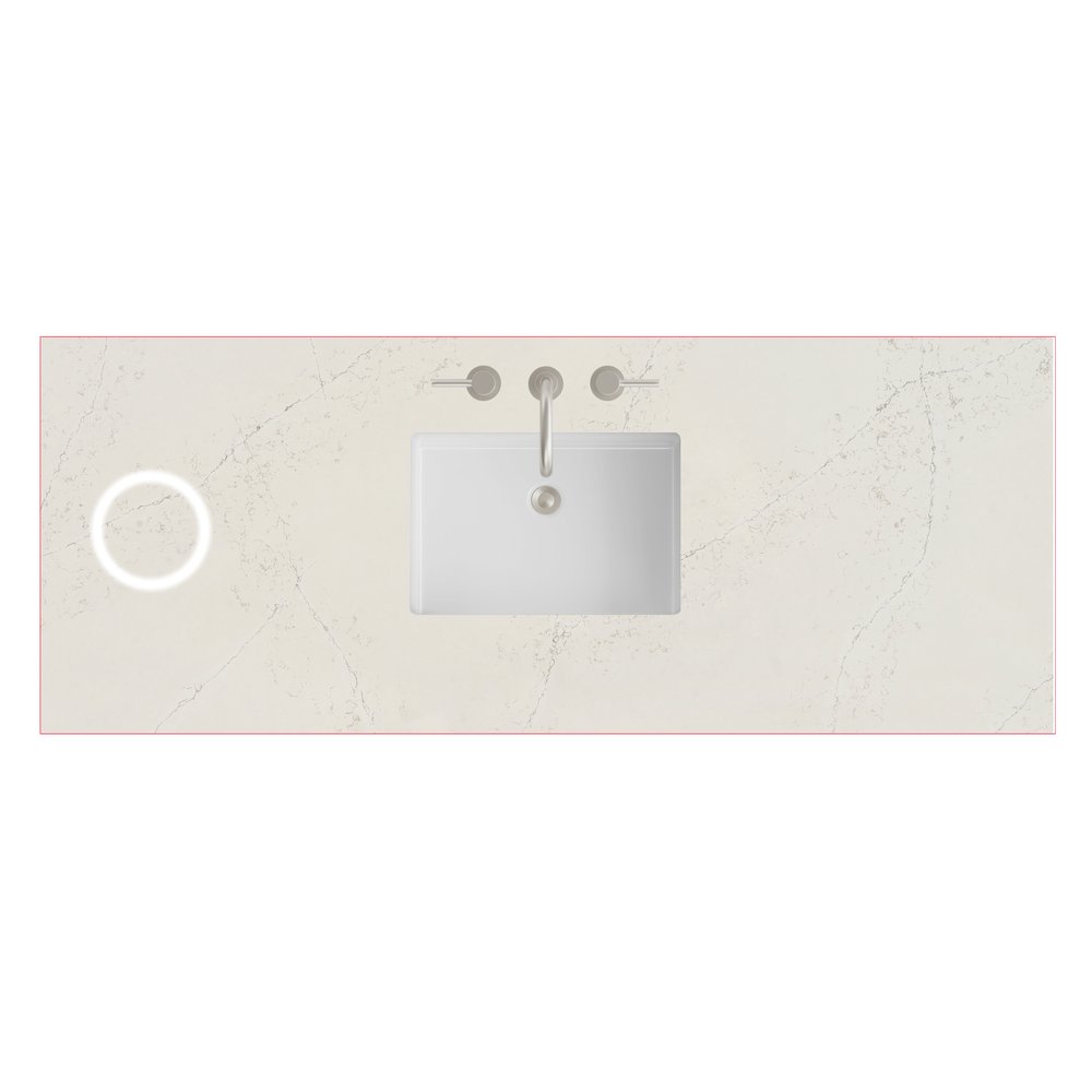 James Martin - 60" Single Top, 3CM Siberian Silestone w/ Sink & FreePower Wireless Charger - 050-S60S-FP-SFR-SNK view 1