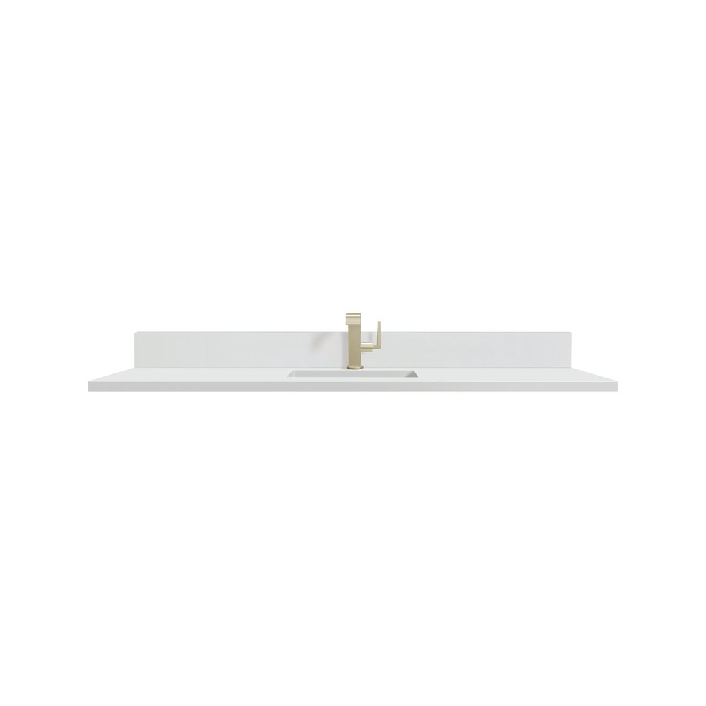 James Martin - 60" Single Top, Single-Hole, 3 CM White Zeus Silestone w/ Backsplash & Sink - 051-S60S-BS-WZ view 1