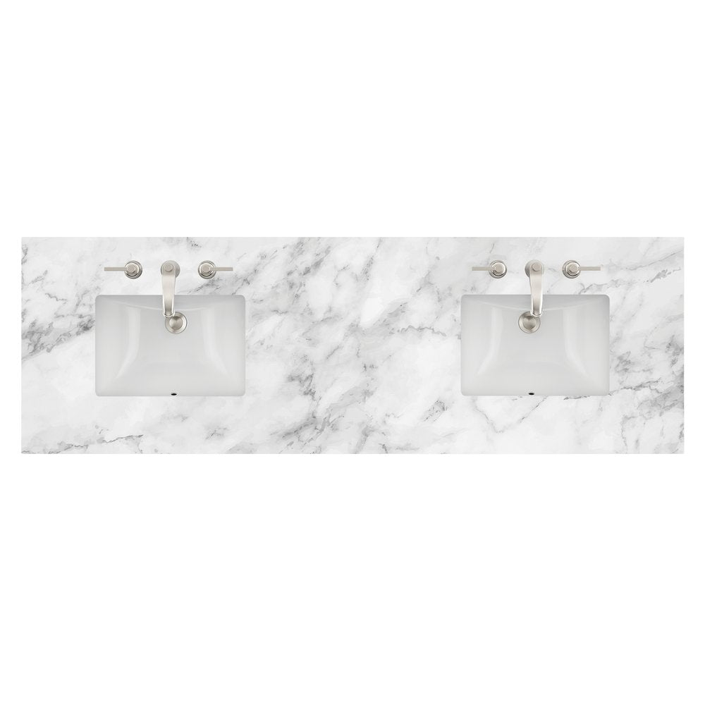 James Martin - 72" Double 3 CM Top, Carrara White w/ Sink - 040-S72-CAR-SNK view 1