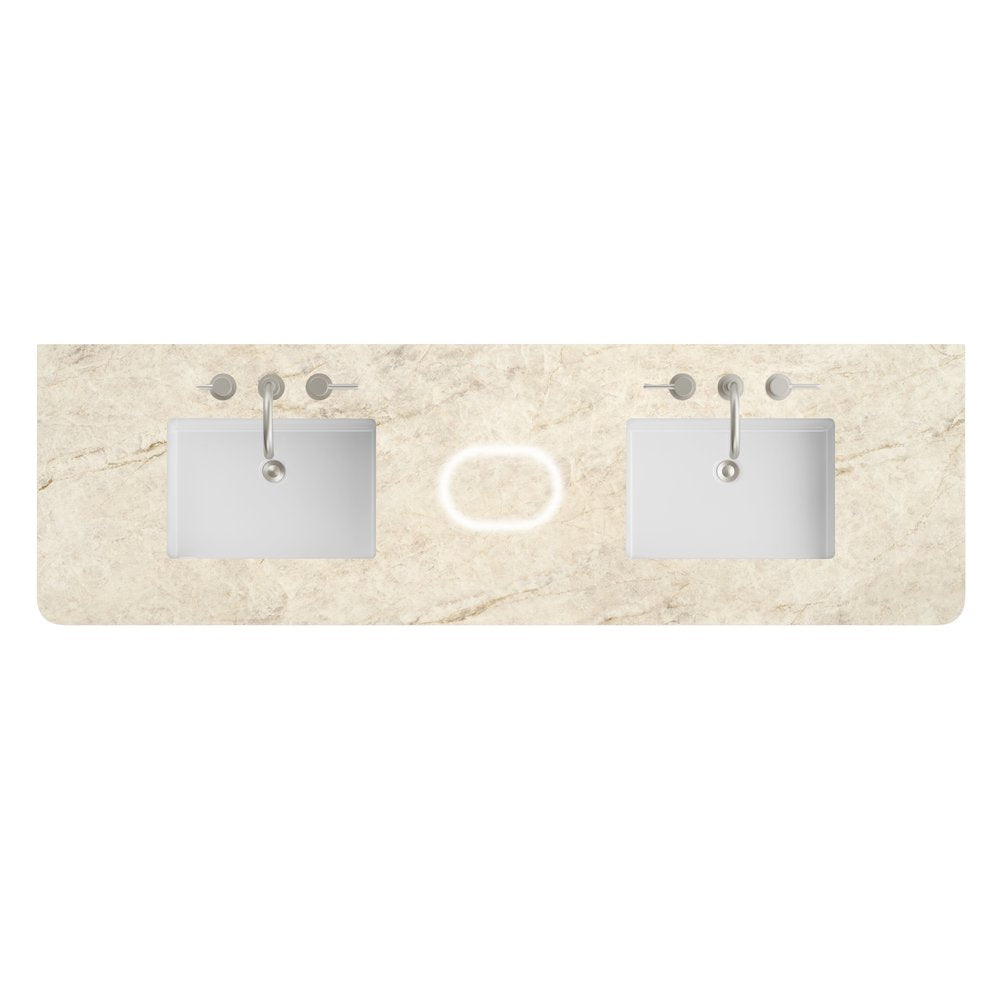 James Martin - 72" Double Radius Cut Top, Widespread 3CM Tajnar Eclos w/ Sink & FreePower Wireless Charger - 060-S72RCWS-FP-TJR-SNK view 1
