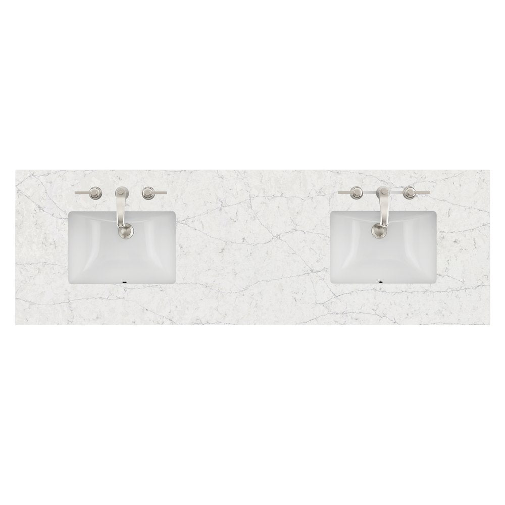 James Martin - 72" Double Top, 3 CM Eternal Jasmine Pearl Quartz w/ Sink - 040-S72-EJP-SNK view 1