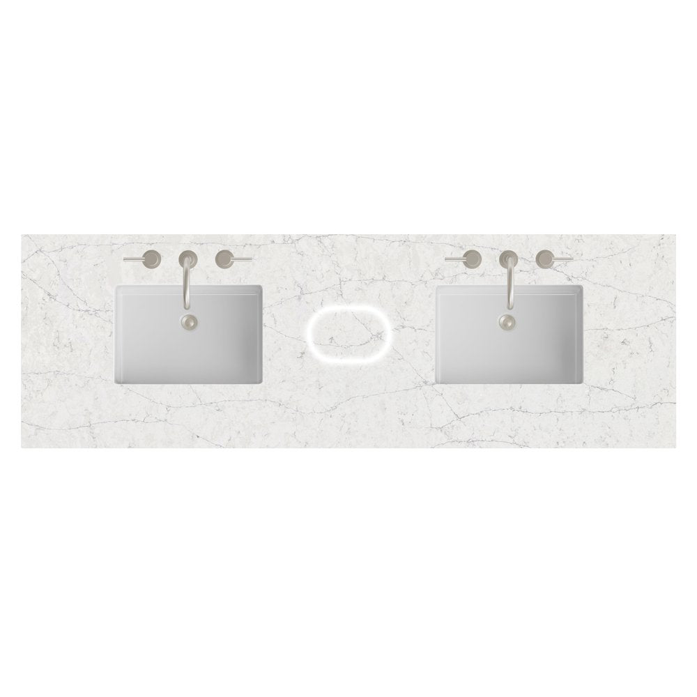 James Martin - 72" Double Top, 3 CM Eternal Jasmine Pearl Silestone w/ Sink & FreePower Wireless Charger - 050-S72-FP-EJP-SNK view 1