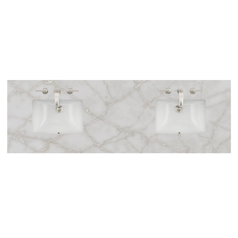 James Martin - 72" Double Top, 3 CM Victorian Silver Quartz w/ Sink - 040-S72-VSL-SNK view 1