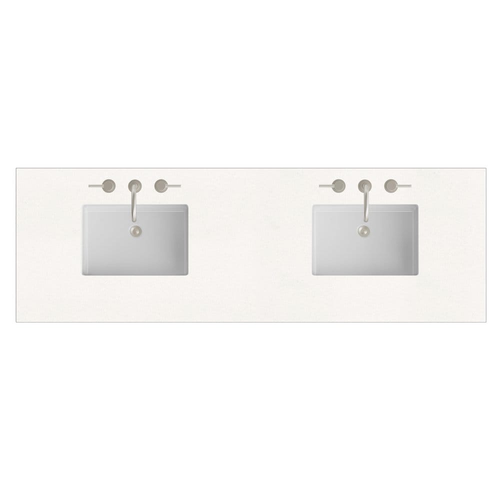 James Martin - 72" Double Top, 3 CM White Zeus Silestone w/ Sink - 050-S72-WZ-SNK view 1