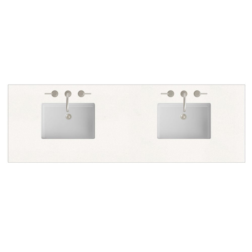 James Martin - 72" Double Top, 3 CM White Zeus Silestone w/ Sink - 050-S72-WZ-SNK view 1