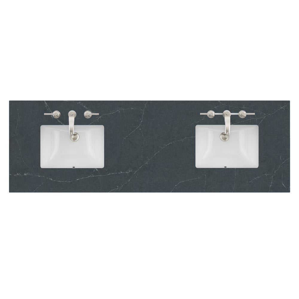 James Martin - 72" Double Top, 3CM Charcoal Soapstone Silestone w/ Sink - 040-S72-CSP-SNK view 1