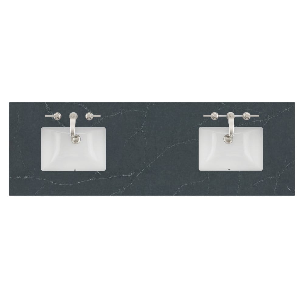 James Martin - 72" Double Top, 3CM Charcoal Soapstone Silestone w/ Sink - 040-S72-CSP-SNK view 1