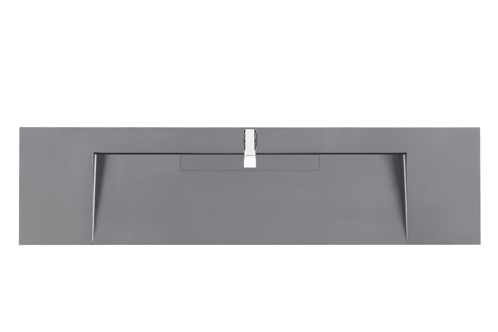James Martin - 72" Single Top, Composite Stone, Dusk Grey Glossy Finish - CS-378S-DGG view 1