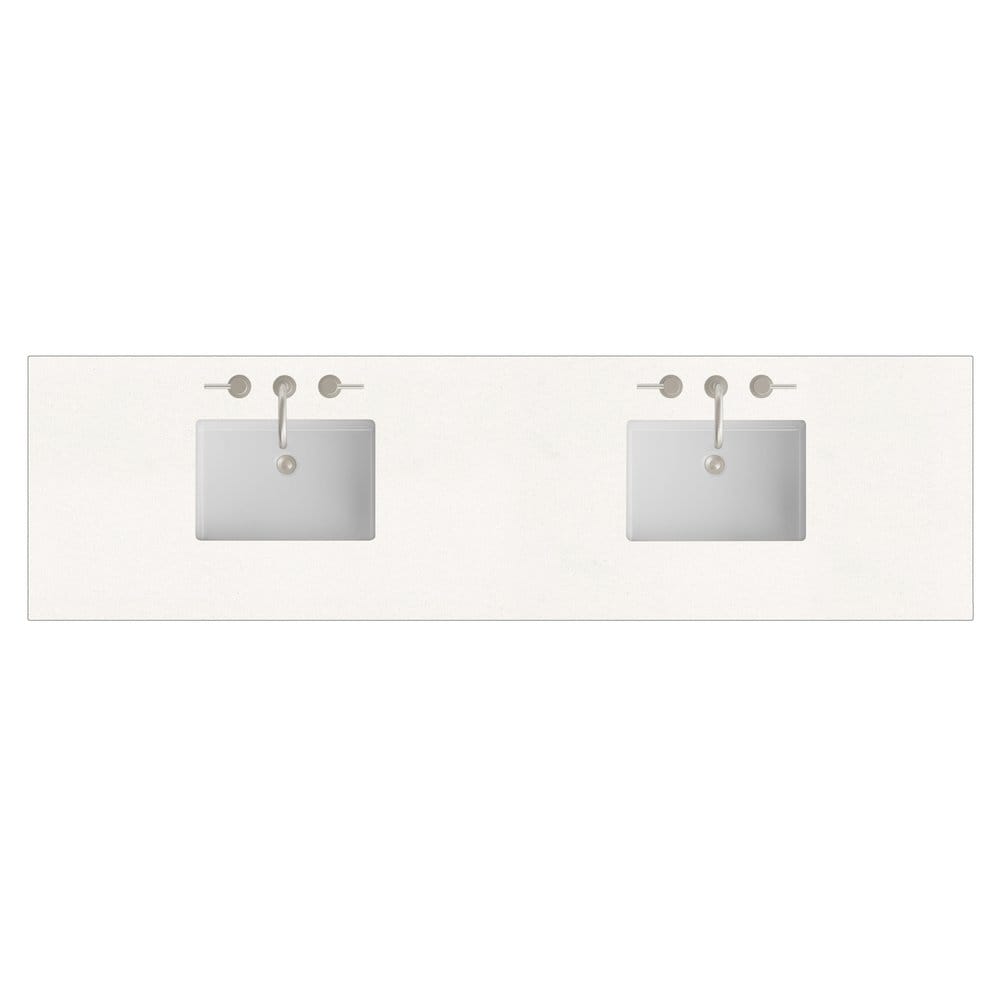 James Martin - 84" Double Top, 3 CM White Zeus Silestone - 050-S84-WZ-SNK view 1
