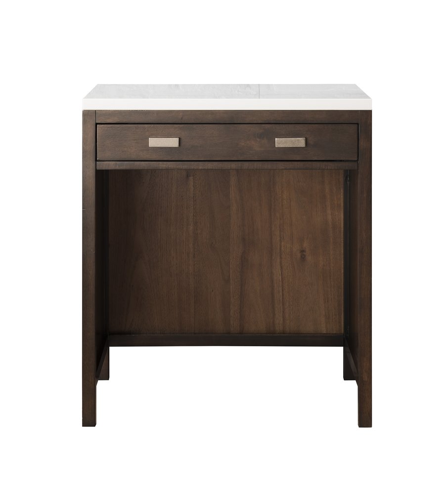 James Martin - Addison 30" Countertop Unit, Mid-Century Acacia w/ 3 CM White Zeus Silestone Top - E444-CU30-MCA-3WZ view 3