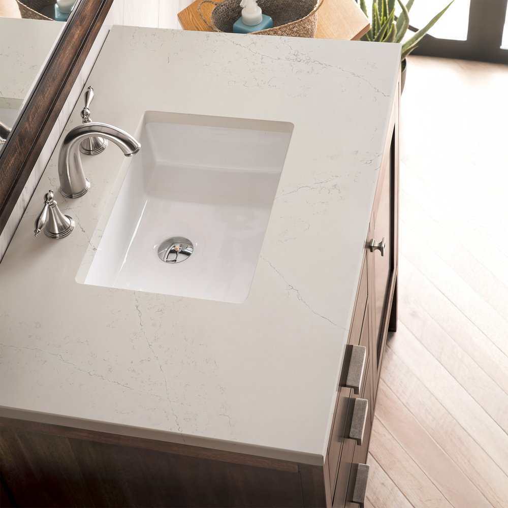 James Martin - Addison 36" Single Vanity, Mid-Century Acacia, w/ 3 CM Siberian Silestone Top - E444-V36-MCA-3SFR view 5