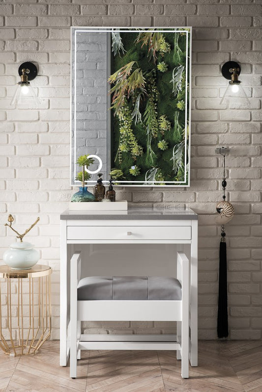 James Martin - Athens 30" Countertop Unit, Glossy White w/ 3 CM Grey Expo Silestone Top - E645-DU30-GW-3GEX view 2