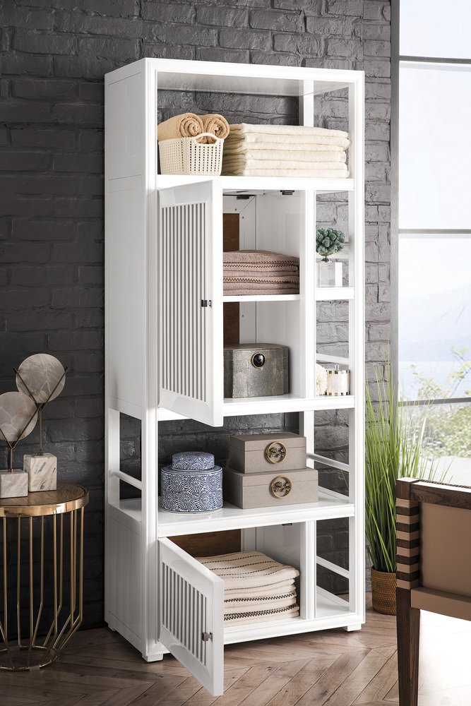 James Martin - Athens 30" Double-Sided Linen Cabinet, Glossy White - E645-BLC30-GW view 11