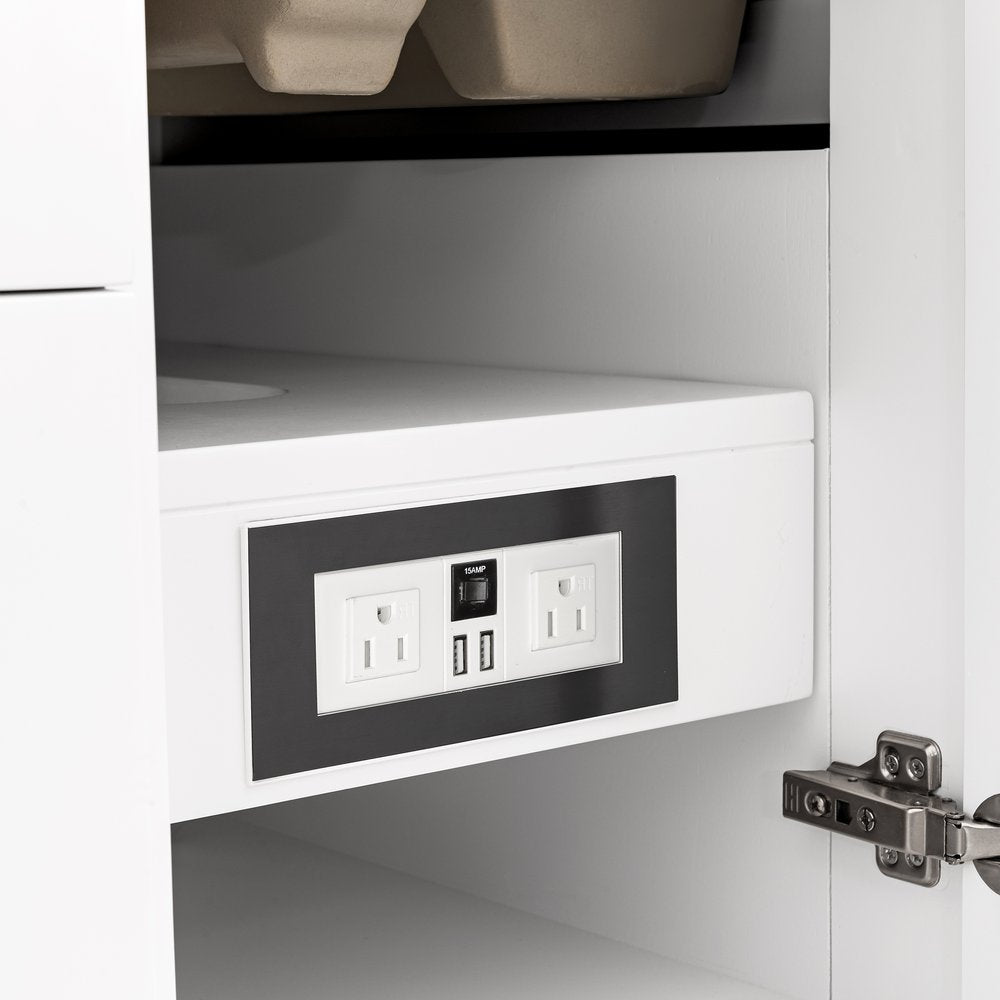 James Martin - Breckenridge 36" Single Vanity, Bright White w/ 3 CM Carrara Marble Top - 330-V36-BW-3CAR view 13