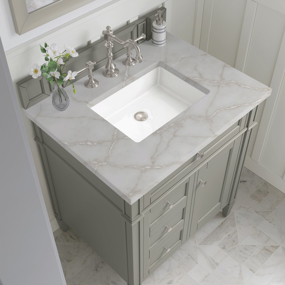 James Martin - Brittany 30" Single Vanity, Urban Gray, w/ 3 CM Victorian Silver Silestone Top - 650-V30-UGR-3VSL view 6