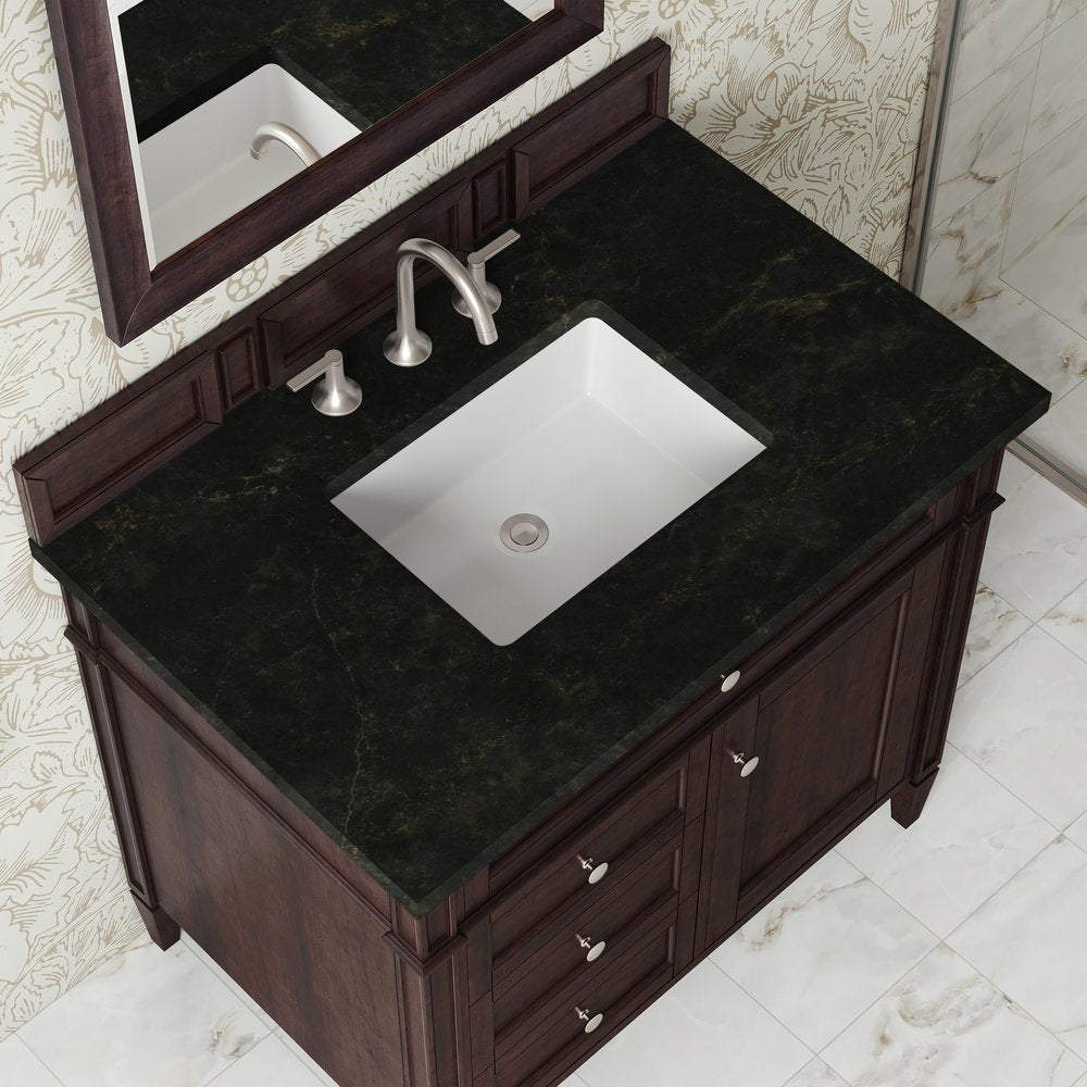 James Martin - Brittany 36" Single Vanity, Burnished Mahogany, w/ 3 CM Phantome Eclos Top - 650-V36-BNM-3PHT view 5