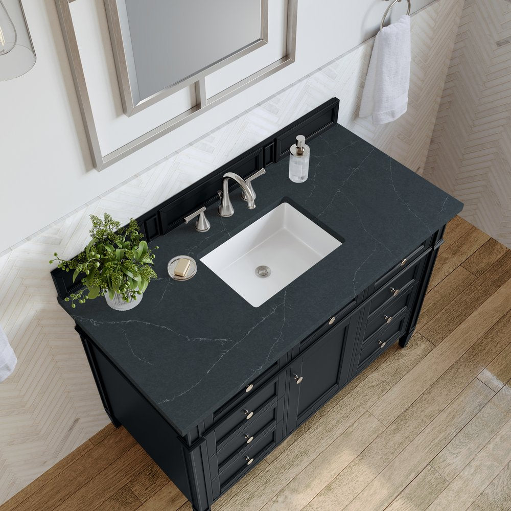 James Martin - Brittany 48" Single Vanity, Black Onyx w/ 3 CM Charcoal Soapstone Silestone Top - 650-V48-BKO-3CSP view 7