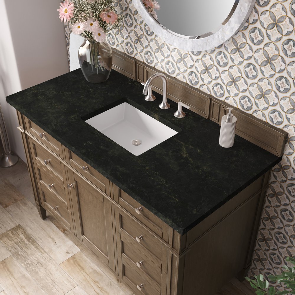 James Martin - Brittany 48" Single Vanity, Saddle Brown, w/ 3 CM Phantome Eclos Top - 650-V48-SBR-3PHT view 6