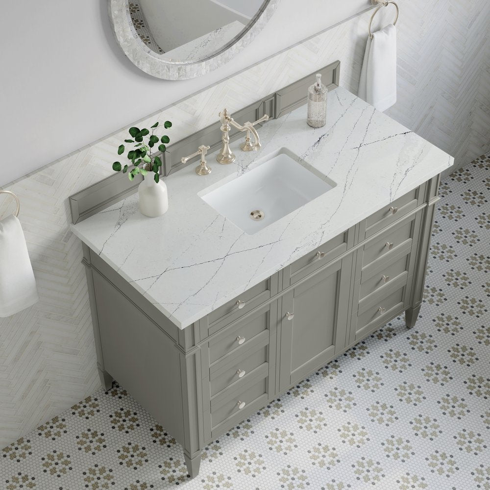 James Martin - Brittany 48" Single Vanity, Urban Gray w/ 3 CM Ethereal Noctis Silestone Top - 650-V48-UGR-3ENC view 7