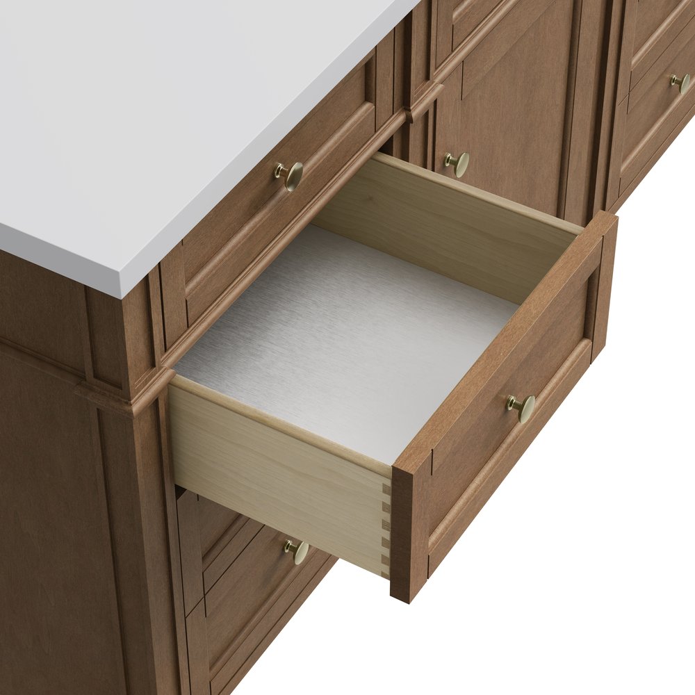 James Martin - Brittany 60" Single Vanity, Pecan w/ 3 CM Lime Delight Silestone Top - 655-V60S-PCN-3LDL view 13