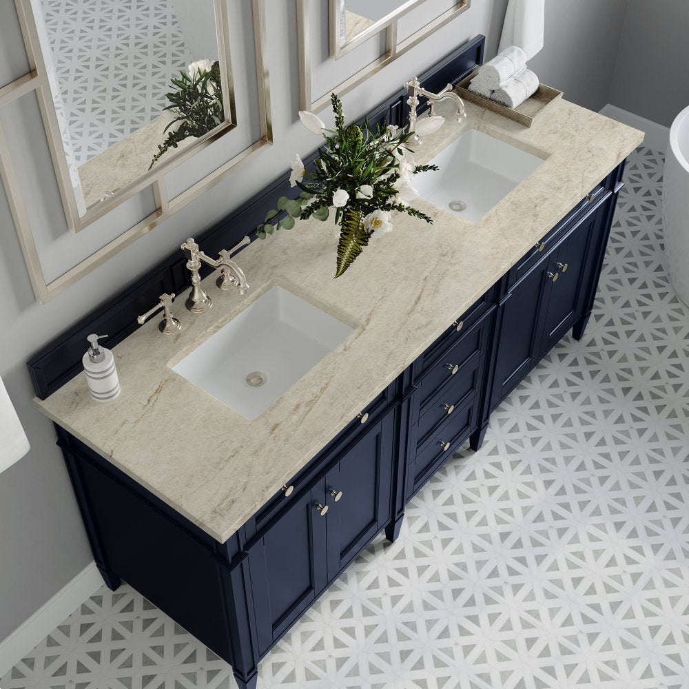 James Martin - Brittany 72" Double Vanity, Victory Blue, w/ 3 CM Tajnar Eclos Top - 650-V72-VBL-3TJR view 6