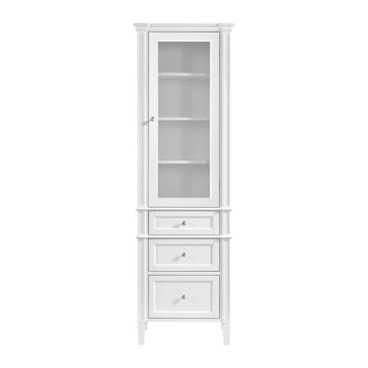 James Martin - Brittany Linen Cabinet, Bright White - 655-LC-BW view 2