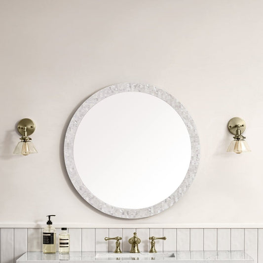 James Martin - Callie 30" Round Mirror, White Mother of Pearl - 725-MR30-MOP view 2