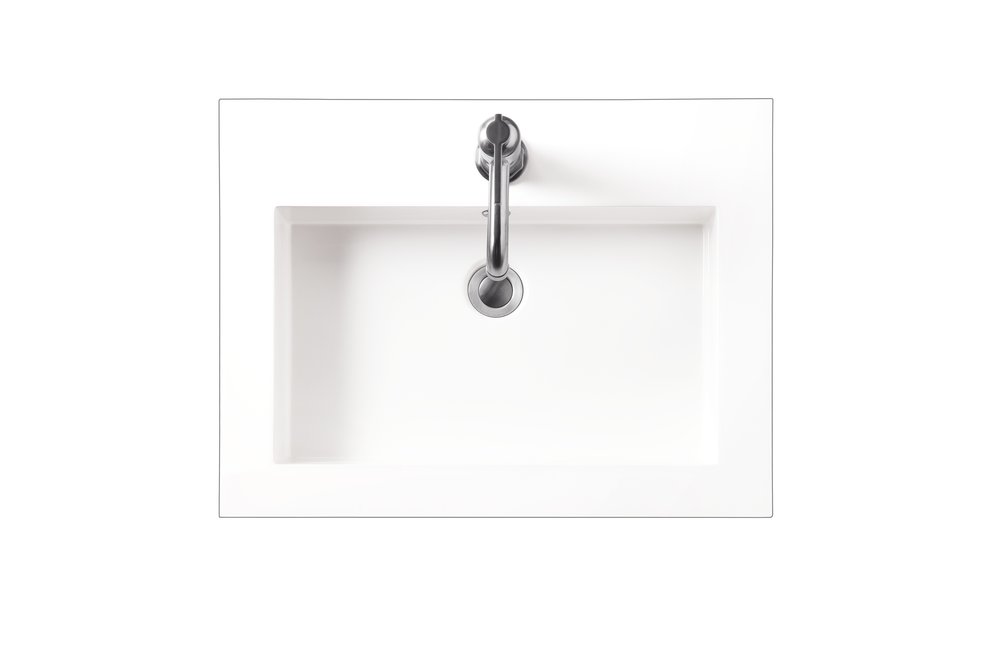 James Martin - Composite Countertop 23.6" W x 18.1" D Sink, White Glossy - CSP-S2418-WG view 1