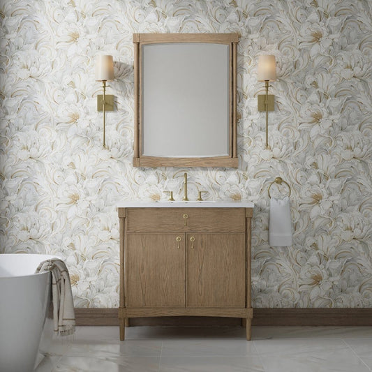 James Martin - Kinnsden 30" Mirror, Weathered Oak - D680-M30-WTO view 2