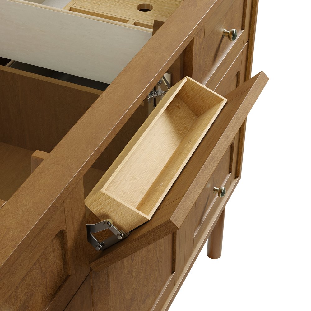 James Martin - Laurent 48" Single Vanity, Honey Oak w/ 3 CM Victorian Silver Silestone Top - 545-V48-HNO-3VSL view 22