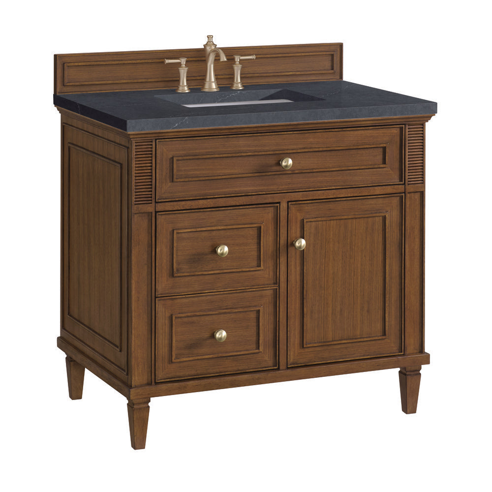 James Martin - Lorelai 36" Single Vanity, Mid-Century Walnut w/ 3 CM Charcoal Soapstone Silestone Top - 424-V36-WLT-3CSP view 7