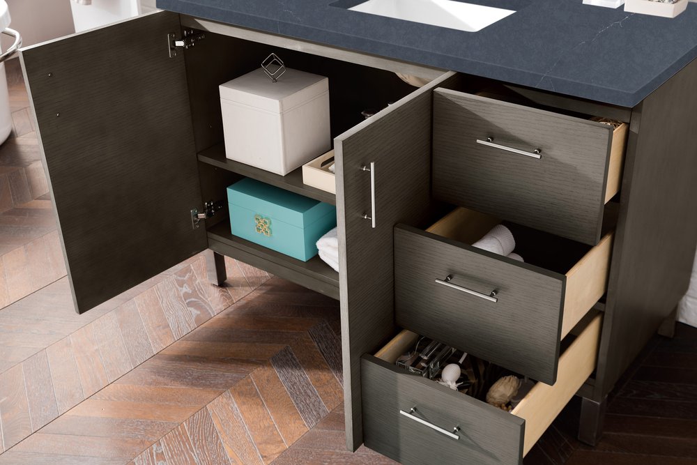 James Martin - Metropolitan 48" Single Vanity, Silver Oak w/ 3 CM Charcoal Soapstone Silestone Top - 850-V48-SOK-3CSP view 4