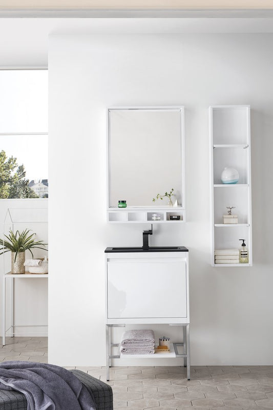 James Martin - Milan 12" Storage Cabinet (Tall), Glossy White - 803-SC1248-GW view 2