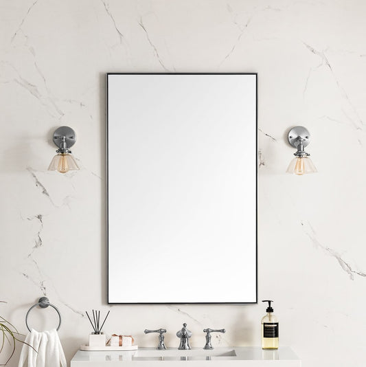 James Martin - Rohe 26" Rectangular Mirror, Satin Nickel - 715-M26-SN view 2