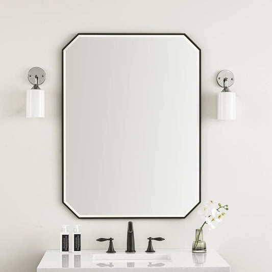 James Martin - Rohe 30" Octagonal Mirror, Matte Black - 715-MO30-MB view 2