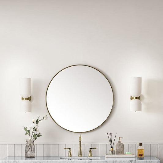 James Martin - Rohe 30" Round Mirror, Champagne Brass - 715-MR30-CB view 2