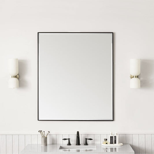 James Martin - Rohe 36" Rectangular Mirror, Matte Black - 715-M36-MB view 2