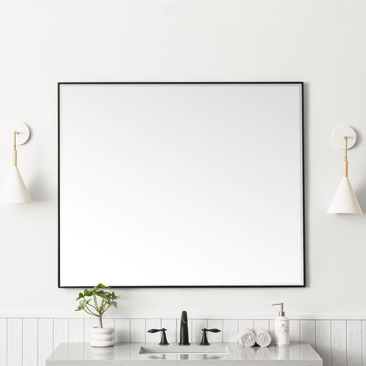 James Martin - Rohe 48" Rectangular Mirror, Matte Black - 715-M48-MB view 2