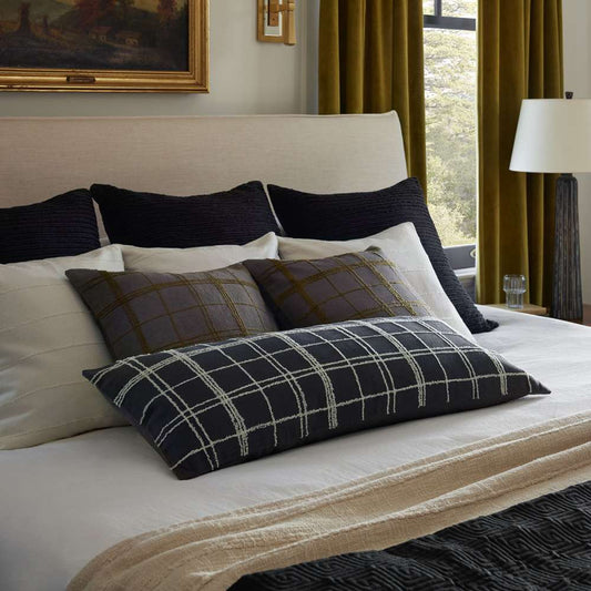 Jean Stoffer x Loloi - Bernadette Graphite / Ivory 13 x 35 Cover w/Down Pillow - DSETPJS0012GTIVPI29 veiw 2